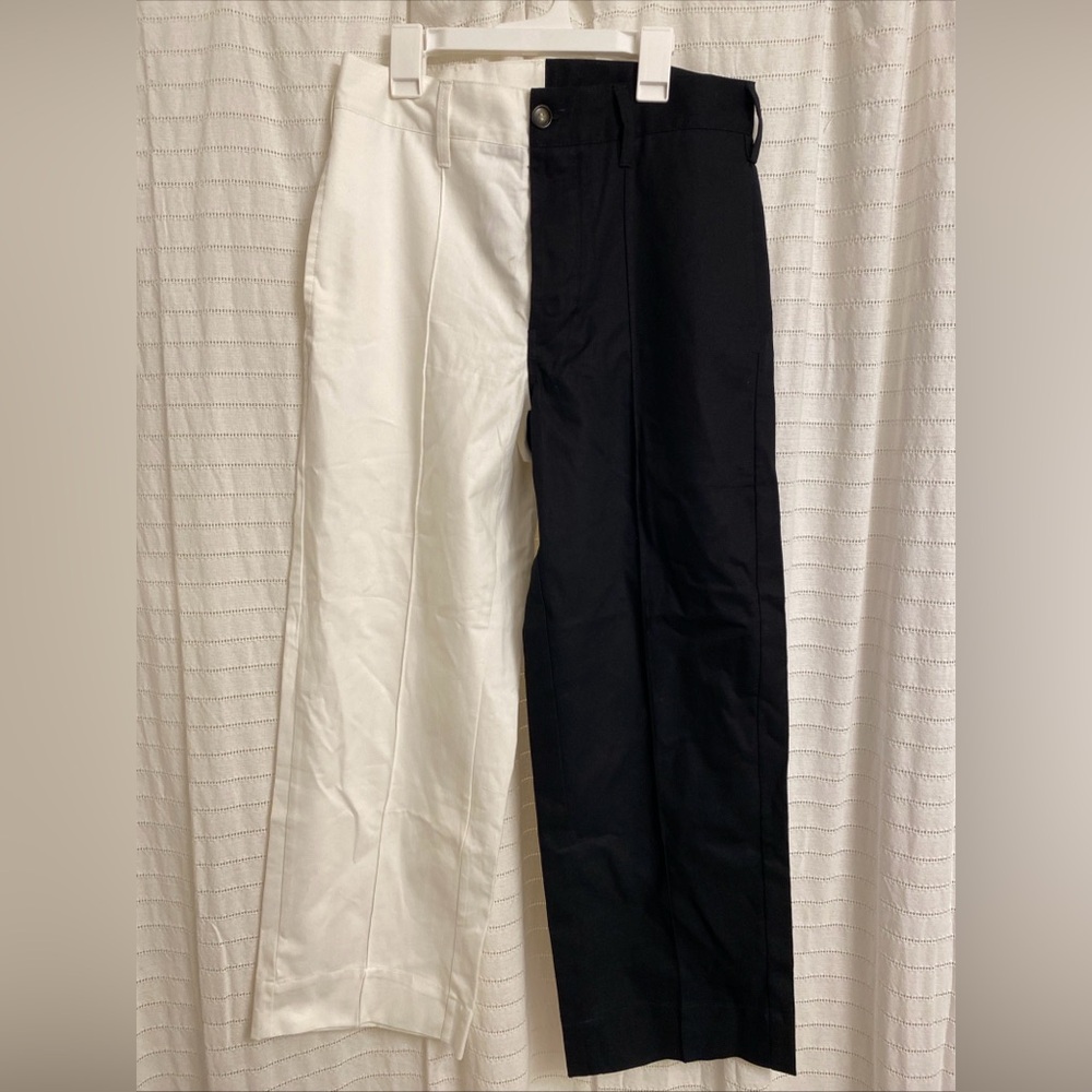 Research Unit Jeans Size 30 Black White Split Color High Rise Goth Party School